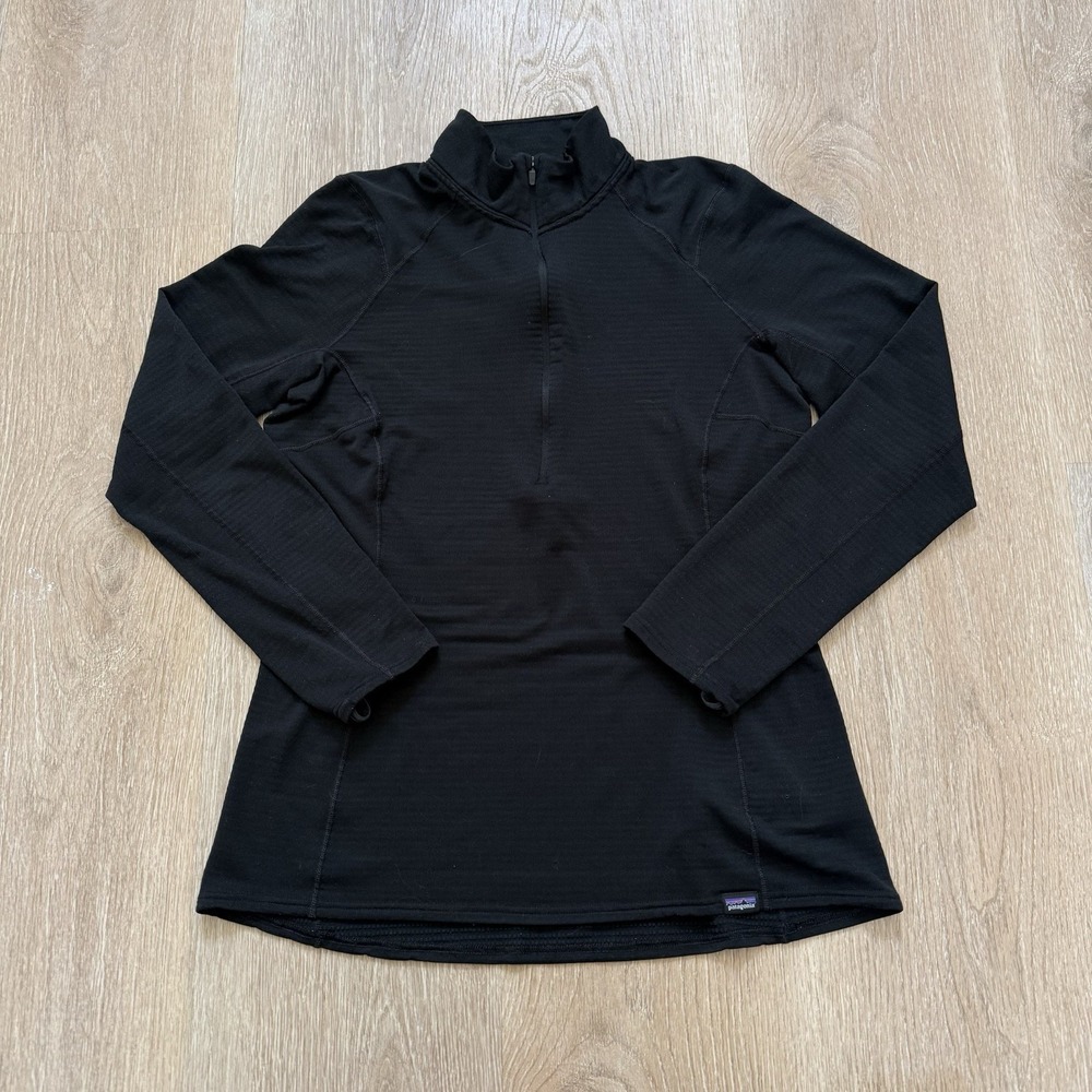Patagonia Capilene Thermal Weight Baselayer 1/4 Zip Women's XL Polartec Black